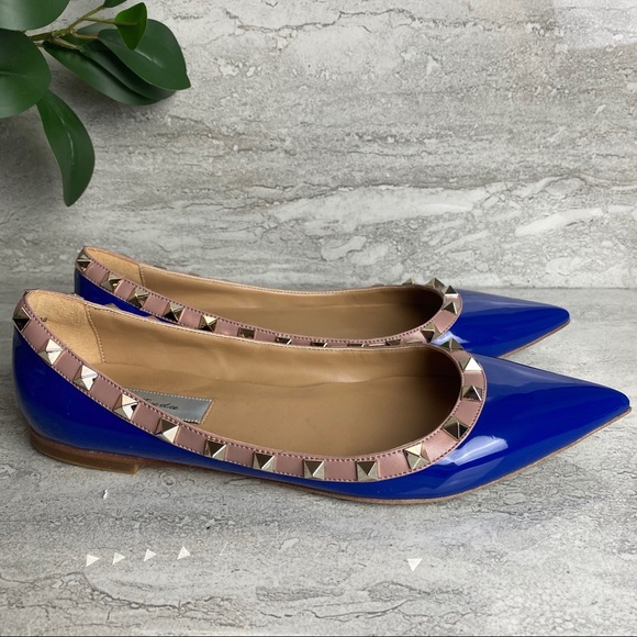 Blue studded flats from Tiudu pointy toe size 38 - Picture 2 of 7